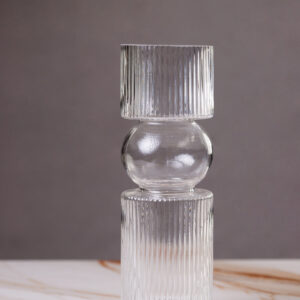 Vaso em vidro Clear Canelado Alto