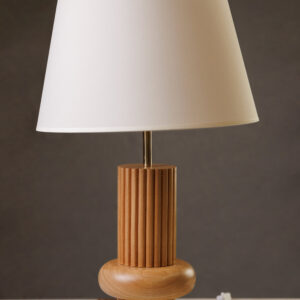 Abajur Básico Madeira com Anel em Baixo