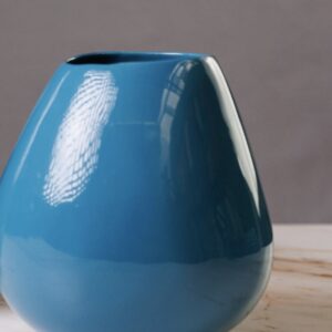 Vaso em Cerâmica Azul Baixo